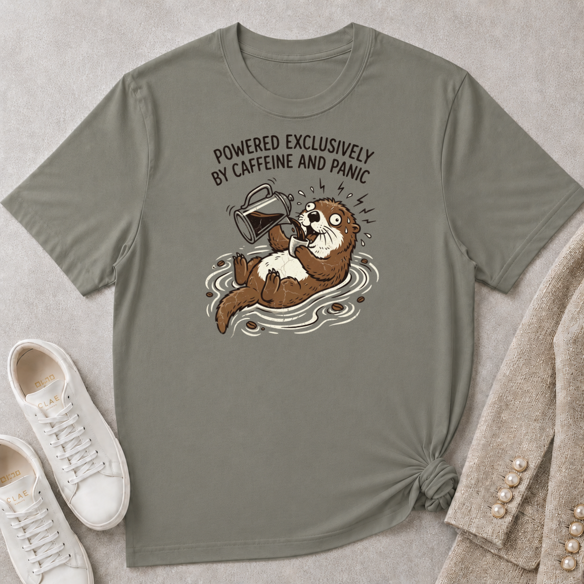 Powered Exclusively By Caffeine And Panic T-Shirt