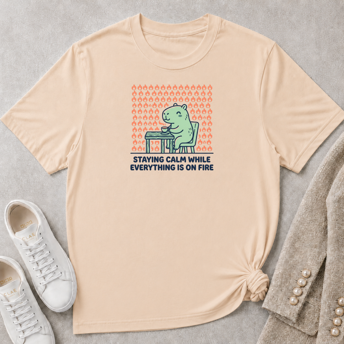 Staying Calm While Everything Is On Fire T-Shirt