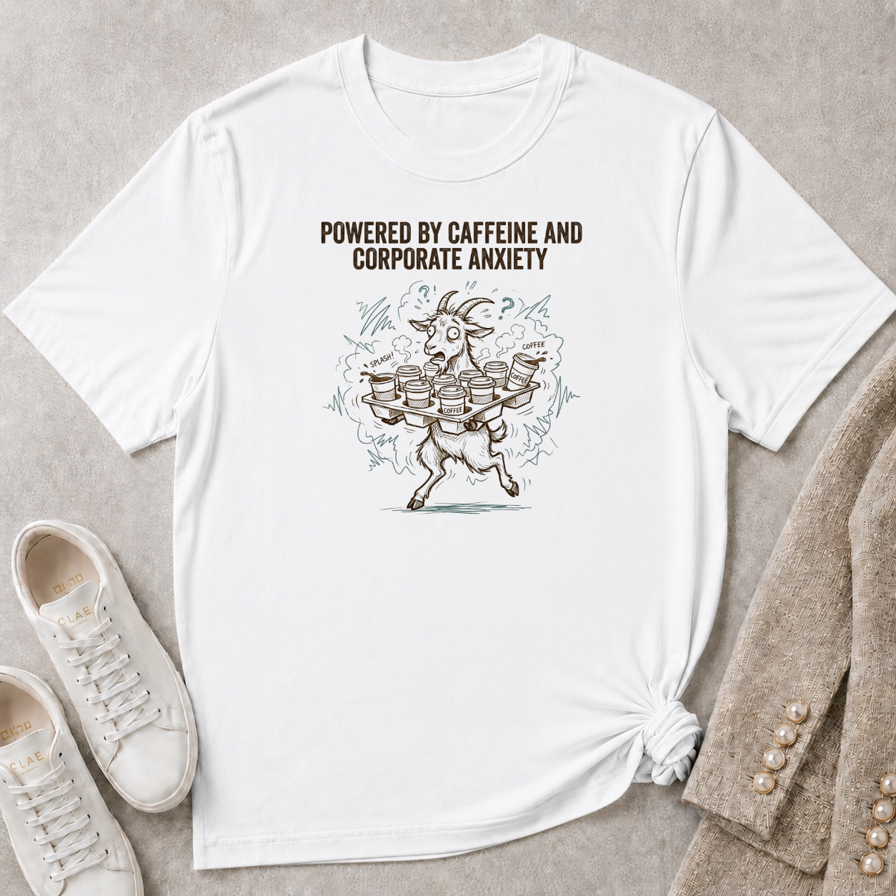 Powered By Caffeine And Corporate Anxiety T-Shirt