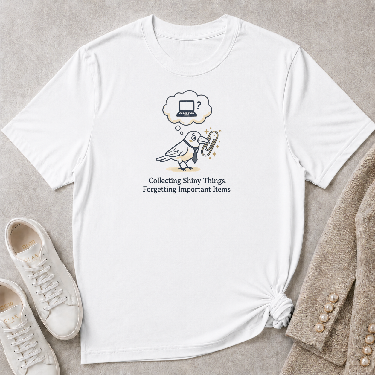 Collecting Shiny Things Forgetting Important Items T-Shirt